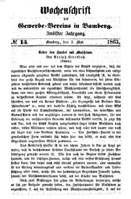 Wochenschrift des Gewerbe-Vereins Bamberg Sonntag 3. Mai 1863