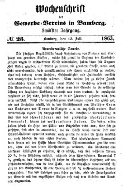 Wochenschrift des Gewerbe-Vereins Bamberg Sonntag 12. Juli 1863