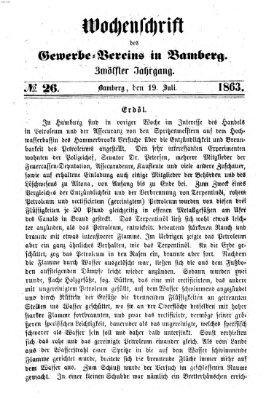 Wochenschrift des Gewerbe-Vereins Bamberg Sonntag 19. Juli 1863