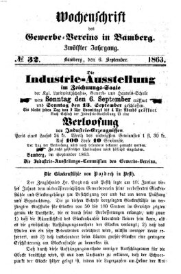 Wochenschrift des Gewerbe-Vereins Bamberg Sonntag 6. September 1863