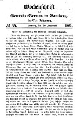 Wochenschrift des Gewerbe-Vereins Bamberg Sonntag 20. September 1863