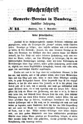 Wochenschrift des Gewerbe-Vereins Bamberg Sonntag 8. November 1863