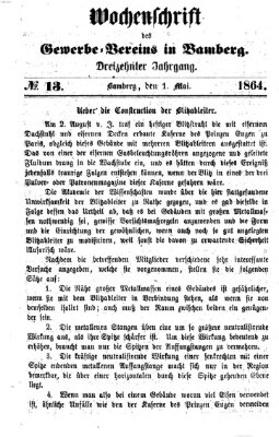 Wochenschrift des Gewerbe-Vereins Bamberg Sonntag 1. Mai 1864