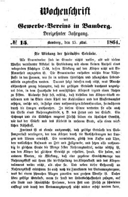 Wochenschrift des Gewerbe-Vereins Bamberg Sonntag 15. Mai 1864