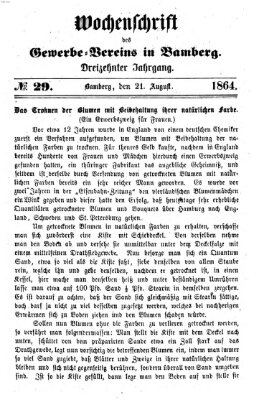 Wochenschrift des Gewerbe-Vereins Bamberg Sonntag 21. August 1864