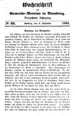 Wochenschrift des Gewerbe-Vereins Bamberg Sonntag 4. September 1864