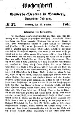 Wochenschrift des Gewerbe-Vereins Bamberg Sonntag 23. Oktober 1864