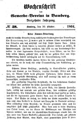 Wochenschrift des Gewerbe-Vereins Bamberg Sonntag 30. Oktober 1864