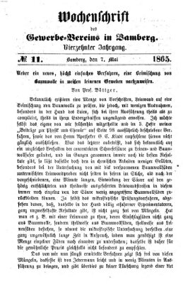 Wochenschrift des Gewerbe-Vereins Bamberg Sonntag 7. Mai 1865