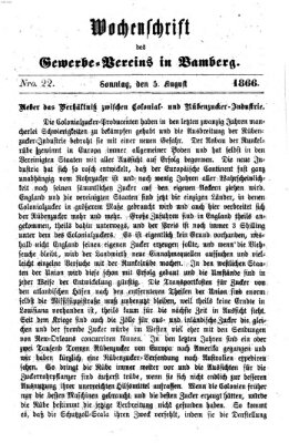 Wochenschrift des Gewerbe-Vereins Bamberg Sonntag 5. August 1866