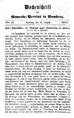 Wochenschrift des Gewerbe-Vereins Bamberg Sonntag 26. August 1866