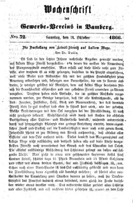 Wochenschrift des Gewerbe-Vereins Bamberg Sonntag 14. Oktober 1866