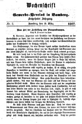 Wochenschrift des Gewerbe-Vereins Bamberg Sonntag 10. März 1867