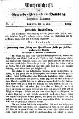 Wochenschrift des Gewerbe-Vereins Bamberg Sonntag 12. Mai 1867