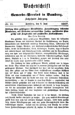 Wochenschrift des Gewerbe-Vereins Bamberg Sonntag 9. Juni 1867