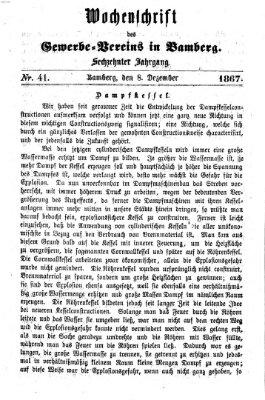 Wochenschrift des Gewerbe-Vereins Bamberg Sonntag 8. Dezember 1867