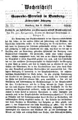 Wochenschrift des Gewerbe-Vereins Bamberg Freitag 11. Oktober 1867