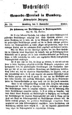 Wochenschrift des Gewerbe-Vereins Bamberg Freitag 8. November 1867