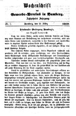 Wochenschrift des Gewerbe-Vereins Bamberg Sonntag 21. März 1869