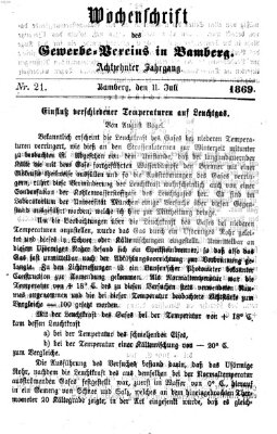 Wochenschrift des Gewerbe-Vereins Bamberg Sonntag 11. Juli 1869