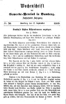 Wochenschrift des Gewerbe-Vereins Bamberg Sonntag 12. September 1869