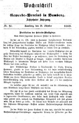 Wochenschrift des Gewerbe-Vereins Bamberg Sonntag 24. Oktober 1869