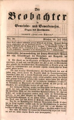 Der Beobachter im Gemeinde- und Gewerbewesen Mittwoch 18. Juli 1849