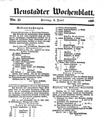 Neustadter Wochenblatt Freitag 9. Juni 1837