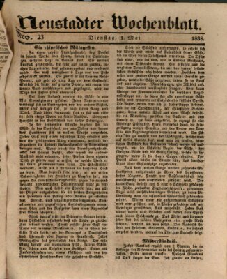 Neustadter Wochenblatt Dienstag 1. Mai 1838