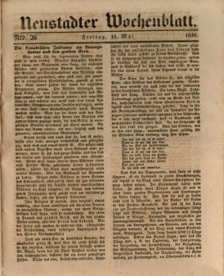 Neustadter Wochenblatt Freitag 11. Mai 1838