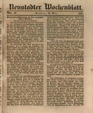 Neustadter Wochenblatt Freitag 25. Mai 1838