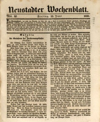 Neustadter Wochenblatt Freitag 29. Juni 1838