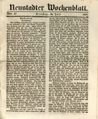 Neustadter Wochenblatt Dienstag 24. Juli 1838