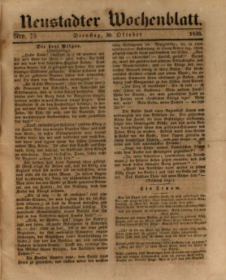 Neustadter Wochenblatt Dienstag 30. Oktober 1838