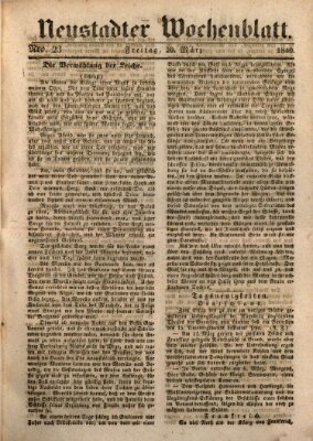 Neustadter Wochenblatt Freitag 20. März 1840