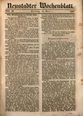 Neustadter Wochenblatt Freitag 15. Mai 1840