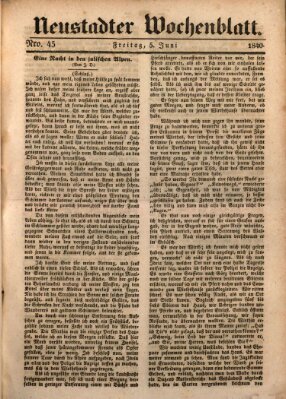 Neustadter Wochenblatt Freitag 5. Juni 1840