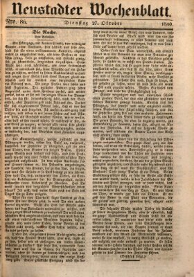 Neustadter Wochenblatt Dienstag 27. Oktober 1840