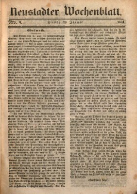 Neustadter Wochenblatt Freitag 29. Januar 1841