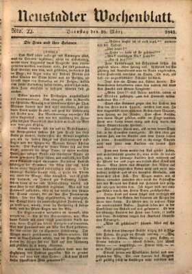 Neustadter Wochenblatt Dienstag 16. März 1841