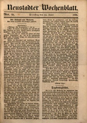 Neustadter Wochenblatt Dienstag 15. Juni 1841