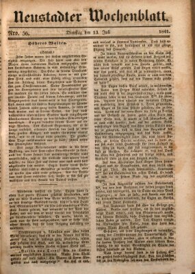 Neustadter Wochenblatt Dienstag 13. Juli 1841