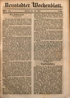 Neustadter Wochenblatt Freitag 16. Juli 1841