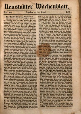 Neustadter Wochenblatt Dienstag 24. August 1841