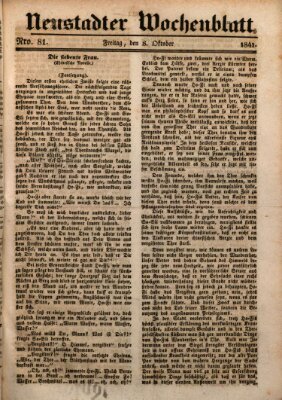 Neustadter Wochenblatt Freitag 8. Oktober 1841