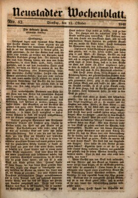 Neustadter Wochenblatt Dienstag 12. Oktober 1841