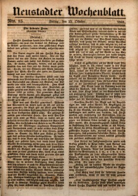 Neustadter Wochenblatt Freitag 22. Oktober 1841