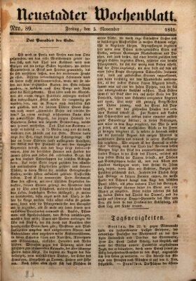 Neustadter Wochenblatt Freitag 5. November 1841