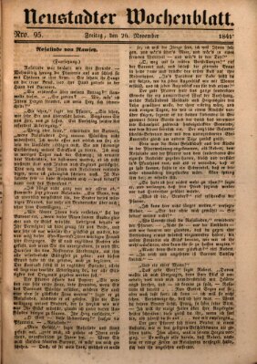 Neustadter Wochenblatt Freitag 26. November 1841