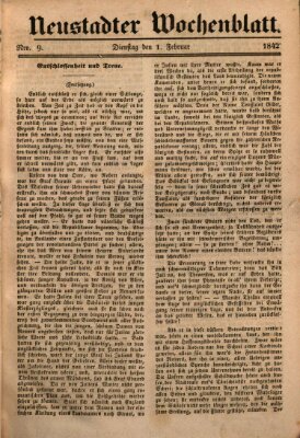 Neustadter Wochenblatt Dienstag 1. Februar 1842